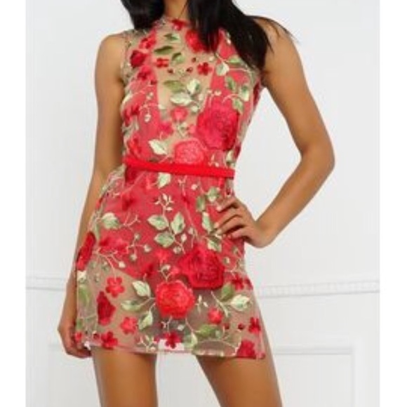 Dresses & Skirts - Red Floral Mini Dress ๐น Dresses & Skirts - Red Floral Mini Dress ๐น